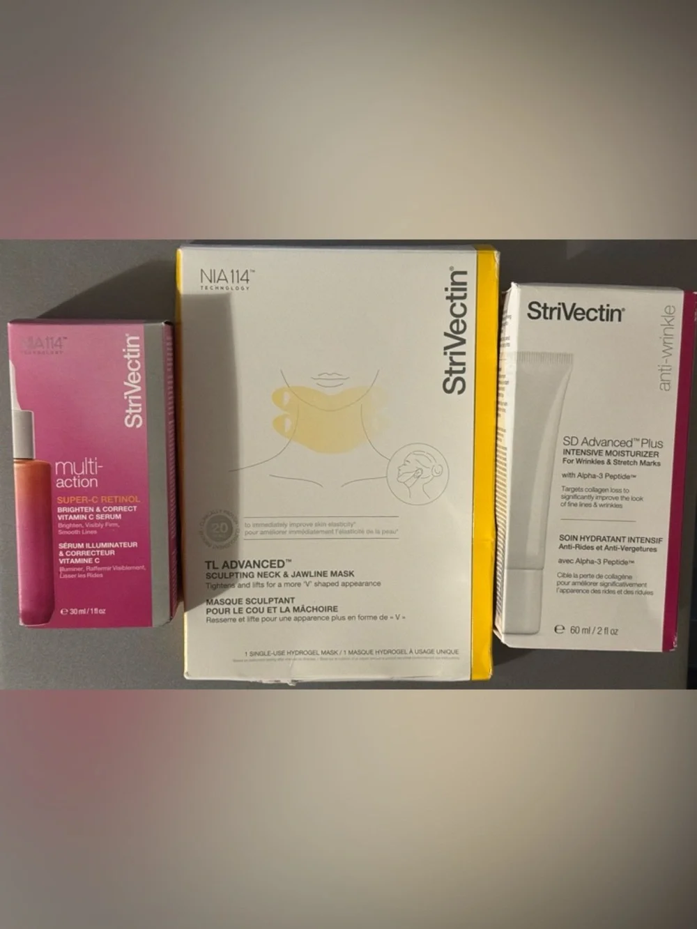 StriVectin Sculpting Mask, Vitamin C Serum & SD Advanced Plus Moisturizer Bundle